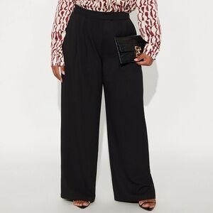 Wide-Leg Black Pants for Women - Classic Tailored Style
